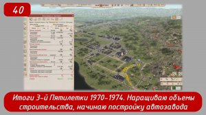 Эпизод 40
Итоги 3-й Пятилетки (1970-1974), начинаю постройку автозавода