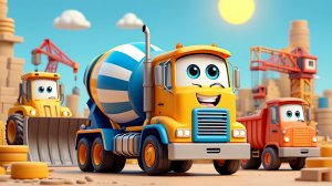 Бетономешалка и игры с Трактором - Истории Машинок - Мультфильмы для детей
