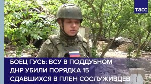 Боец Гусь: ВСУ в Поддубном ДНР убили порядка 15 сдавшихся в плен сослуживцев