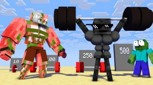 КТО САМЫЙ СИЛЬНЫЙ и ПОДТЯНУТЫЙ в Майнкрафте, мультфильм