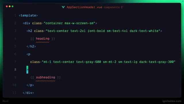 Nuxt Vue Платформа видео уроков 13 - Компонент шапки секции