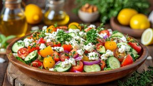 САЛАТ двойной овощной по ГРЕЧЕСКИ / Просто, ярко и вкусно!