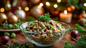 МЯСНОЙ САЛАТ⧸ ОЛИВЬЕ с виноградом. Рецепт  СССР