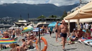 Крым Ялта пляж Солнечный, Приморский и Дельфин сегодня 8 июля 2025. Погода в Крыму сейчас. Море