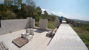 Дом из газобетонных блоков своими руками, седьмой ряд.