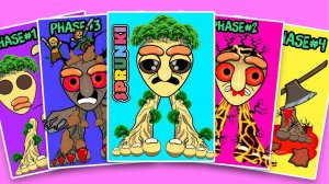 Спрунки, итальянская зараза. Бр-р-р. Патапим. Фазы 1, 2, 3, 4 | Книга со стикерами Sprunki