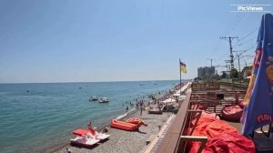 Сочи Лазаревское пляж Морская звезда сегодня 9 июля 2025. Какая погода в Лазаревском сейчас. Море