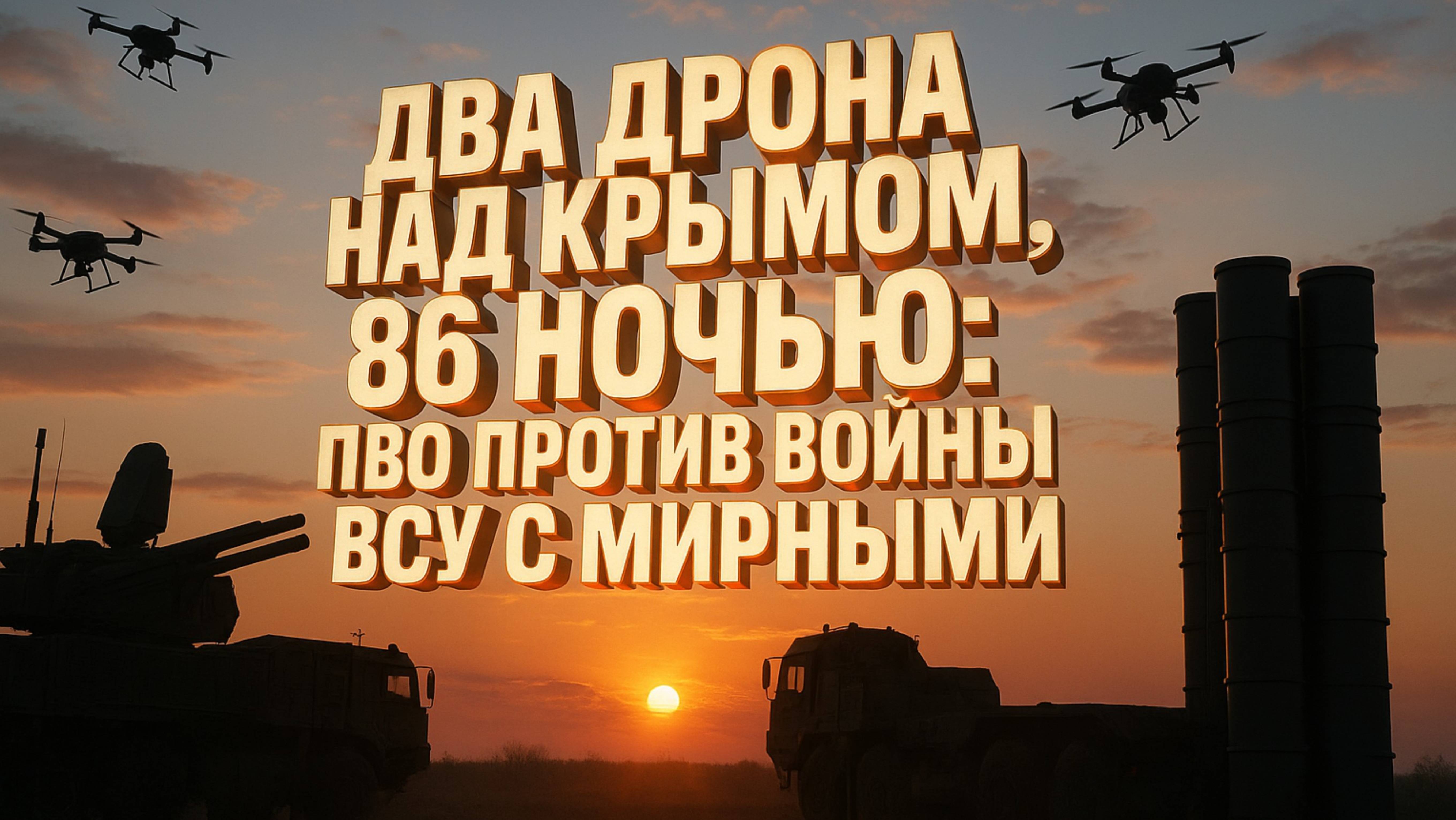 Два дрона над Крымом, 86 ночью: ПВО против войны ВСУ с мирными смотреть онлайн
