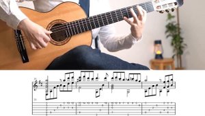 ASHITAKA AND SAN из Princess Mononoke на Гитаре. Уроки гитары. Ноты и Табы для Гитары IWAKI Guitar