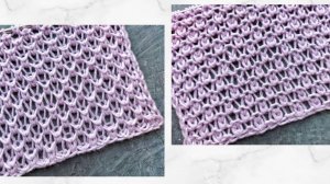 Интересный мелкий ажур спицами / Два узора в одном