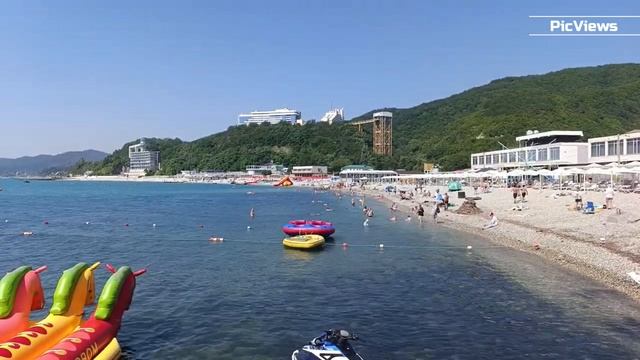Небуг Туапсинский район сегодня 9 июля 2025. Обстановка на Центральном пляже , море и погода