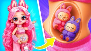 Лабубу кукла стала мамой! Поделки для кукол ЛОЛ
