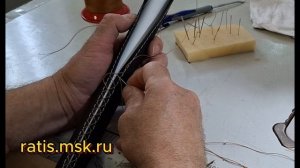 двойной немецкий шов для перетяжки рулей