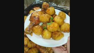 Картошка с курицей - секрет вкуса в маринаде.