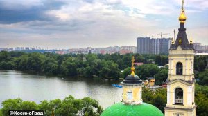 Необычный вид на Косино, Белое озеро с башни мануфактуры