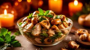 Салат с курицей и грибами в медовом соусе. ВКУСНЫЙ новогодний рецепт! [Семейные рецепты]