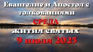Евангелие дня 9 ИЮЛЯ 2025 с толкованием.  Апостол дня.  Жития Святых.