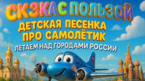 САМОЛЕТИК ПУТЕШЕСТВУЕТ ПО ГОРОДАМ РОССИИ 🛩️ Детская песенка про самолет | Учим города России