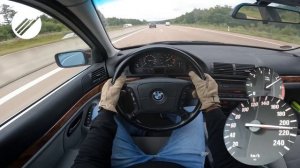 BMW E39 535i V8 TOP SPEED DRIVE ON GERMAN AUTOBAHN тест драйв