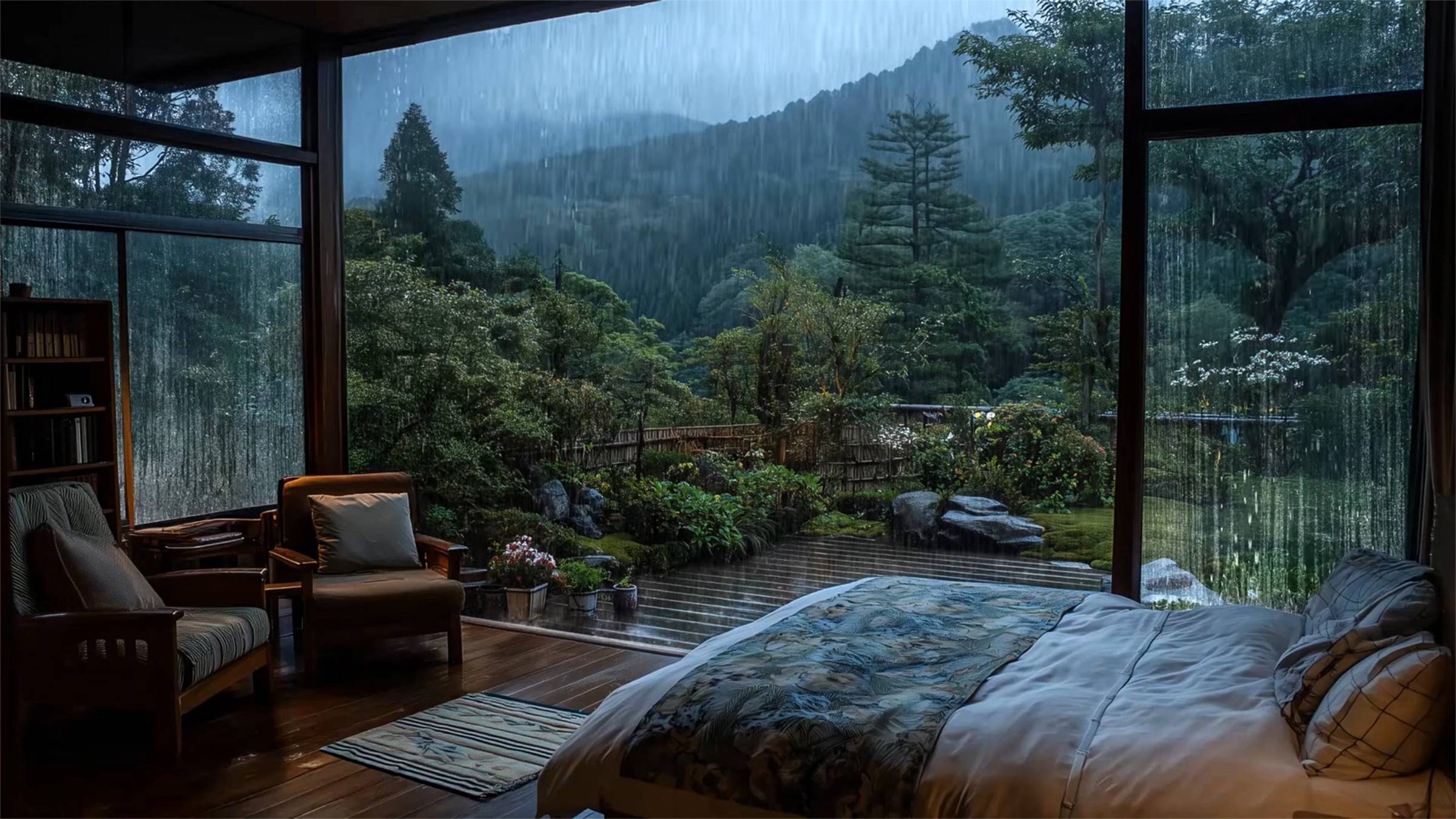 Шум Дождя в Горах для Сна | Атмосфера Природы за Окном смотреть онлайн