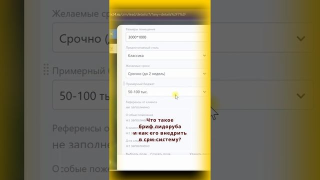 Что такое бриф лидоруба и как внедрить его в срм систему простыми словами и как внедрить его в срм