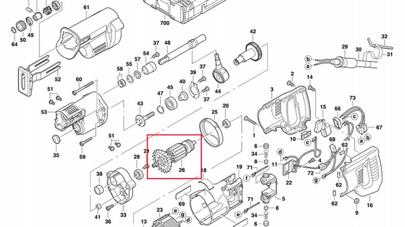 Ротор (якорь)  AEG 16341855 для сабельной пилы AEG USE 900 X / USE 980 X