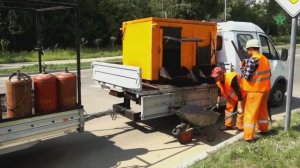 Технология регенерации асфальта, видеосюжет про 2 бригады, которые работают разными технологиями