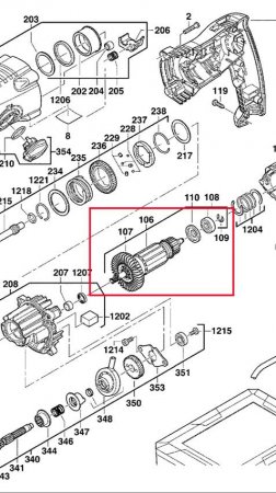 Ротор (якорь) в сборе Milwaukee 4931426187 Milwaukee PFH 26 / PH 26 X / PH 26