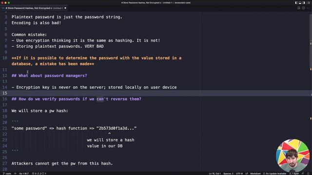 93 - Store Password Hashes, Not Encrypted or Plaintext Values