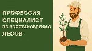 Профессия Специалиста по восстановлению лесов