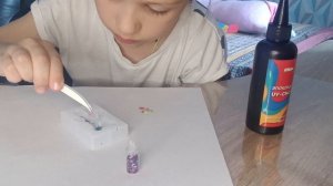 Мишка из эпоксидной УФ смолы поделка.
