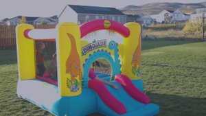 Надувной батут Happy Hop "Забавный динозавр" арт. 9201d