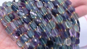 Бусины из флюорита прямоугольник с гранями 8*10мм, 38см, 30 бусин Арт: б68111