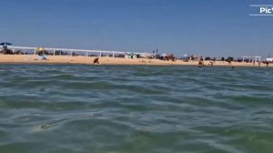 Анапа пляж Благовещенская сегодня 10 июля 2025. Море и погода в Анапе сейчас. Обстановка с мазутом