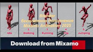 Blender — бесплатное дополнение Mixamo Animation 2025
дополнение в описание