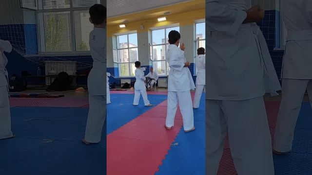 Белый пояс, желтая полоска #каратэ