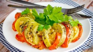 Яркое, сочное и лёгкое блюдо. ГАРМОШКИ ИЗ КАБАЧКОВ С ПОМИДОРАМИ