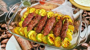 Люля-кебаб без мангала в духовке с овощами.