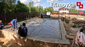 Полы по грунту для двух фундаментов заливаем в Чехове