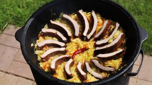 Самая вкусная тушеная капуста в казане