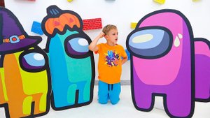 Влад и Ники. День рождения Влада в стиле Among Us (Амонг Ас)! Видео для детей.