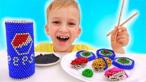 Влад и Ники играют с магнитными шариками! Видео для детей