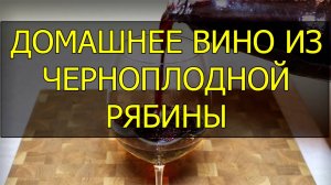 Как приготовить (сделать) домашнее вино из черноплодной рябины