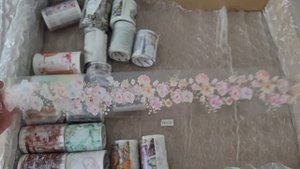 Канцелярия с OZON, набор рандомных декоративных скотчей