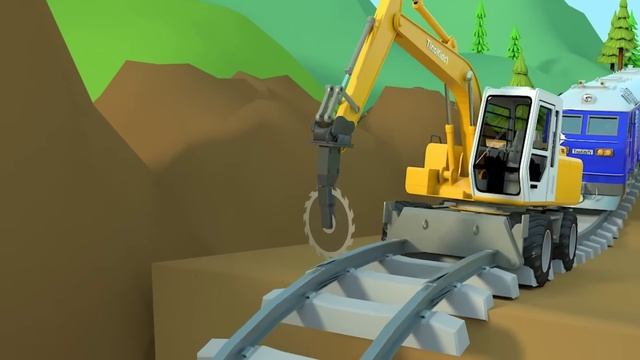 Как чинят мосты Большие машины на работе - Познавательное видео для малышей