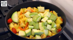 Овощное рагу с кабачками вкусный и сытный рецепт.