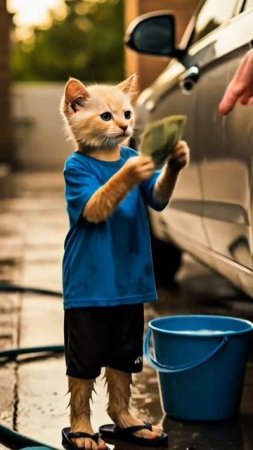 Работящий котенок #рек #топ #технология #нейросеть