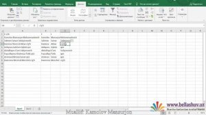 Excelda ism va familiyalarni birlashtirish va alohida kataklarga ajratish
