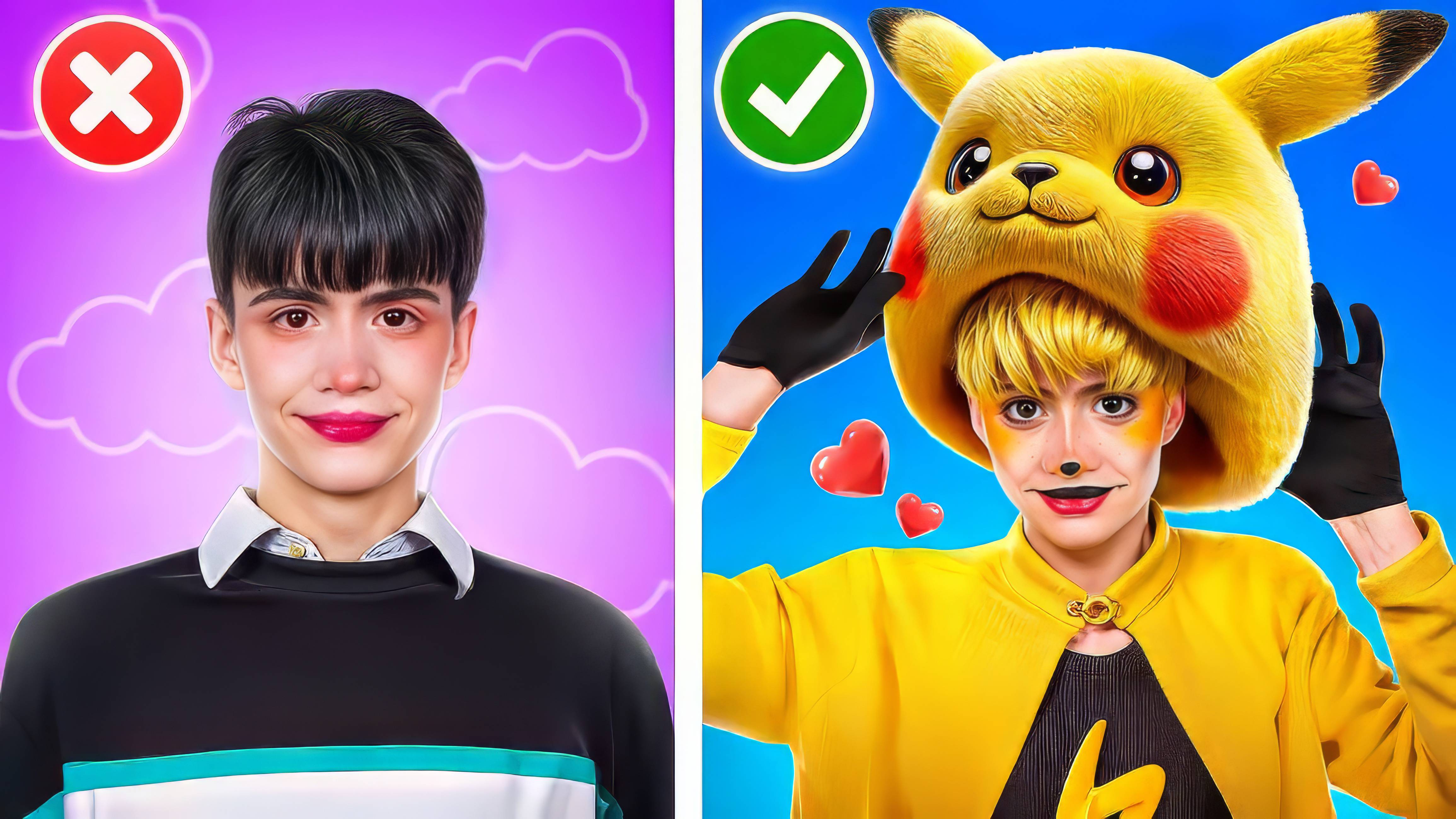 Из Куклы из Игры в Кальмара в Покемона Макияж! Как Стать Популярным в Колледже Покемонов?