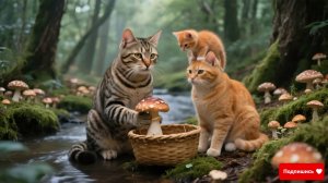 Котики пошли за грибами